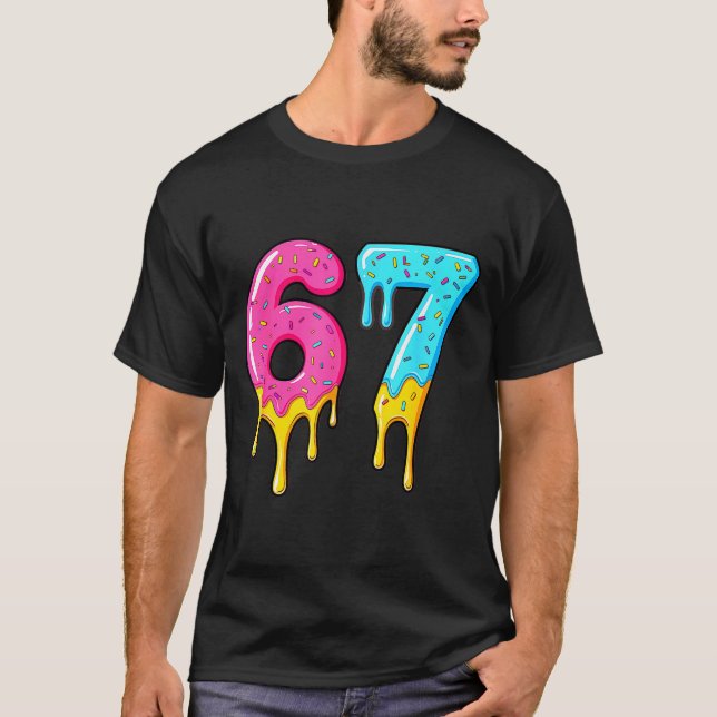 T-shirt 67 Baseball 101 Apparel Youth Drip Meme  (Devant)
