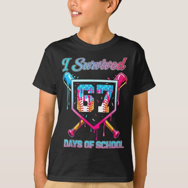 T-shirt 67 Baseball Ice Cream Drip Six Seven Meme Teachers (Devant)