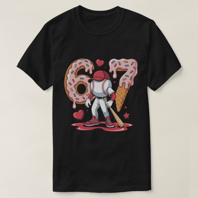 T-shirt 67 Baseball Meme Shirt - Ice Cream Drip 6-7 Youth  (Design devant)