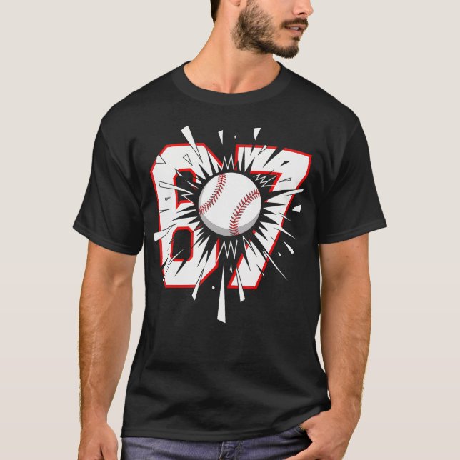 T-shirt 67 Baseball Six Seven 6 7 Mème (Devant)