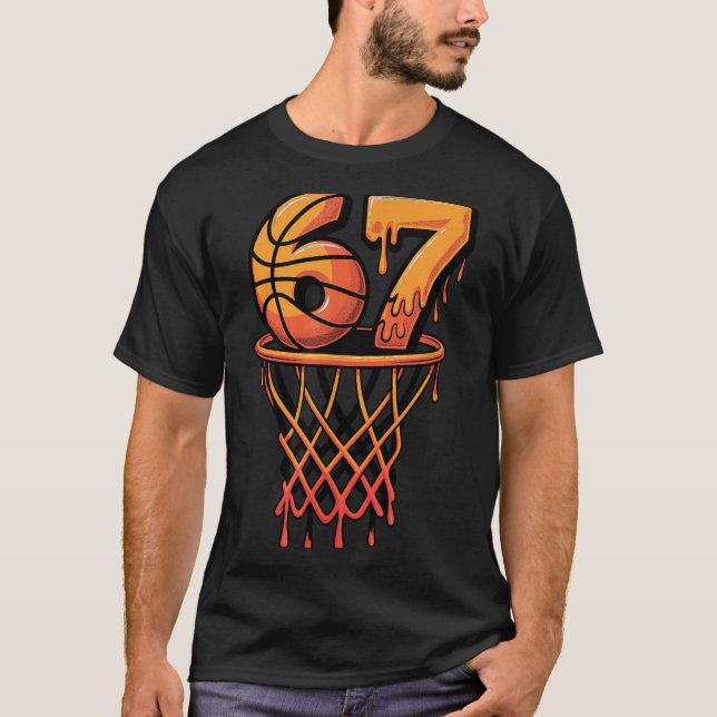 T-shirt 67 Basketball Crème Glacée Drip Six Sept (Devant)