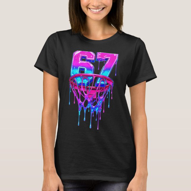 T-shirt 67 Basketball Drip Six Seven Drôle  (Devant)