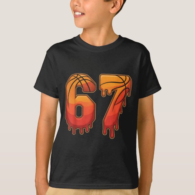 T-shirt 67 Basketball Gen Alpha Slang Kids Drip Six Seven  (Devant)
