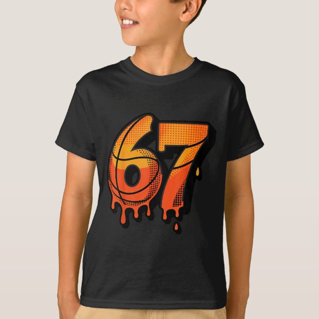 T-shirt 67 Basketball Ice Cream Drip Six Seven  (Devant)