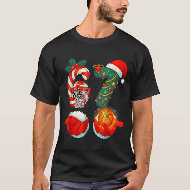 T-shirt 67 Basketball Santa Six Seven Meme Christmas Srt M (Devant)