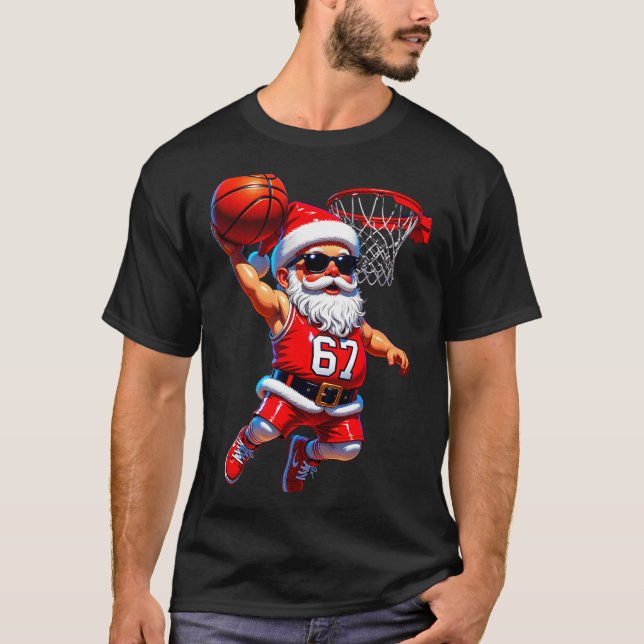 T-shirt 67 Basketball Santa Six Seven Meme Christmas Srt M (Devant)
