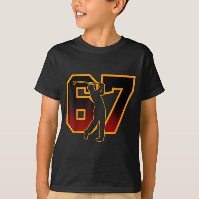 T-shirt 67 Brainrot Youth Golf Drip - Funny Kids 67  (Devant)