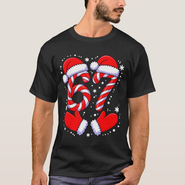 T-shirt 67 Candy Canes Santa  (Devant)