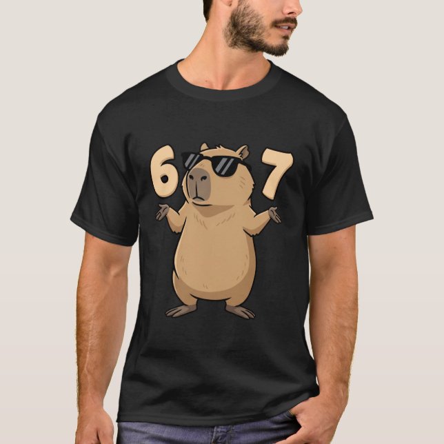 T-shirt 67 Capybara Meme 6 7 Aesthetic for Kids Young Adul (Devant)