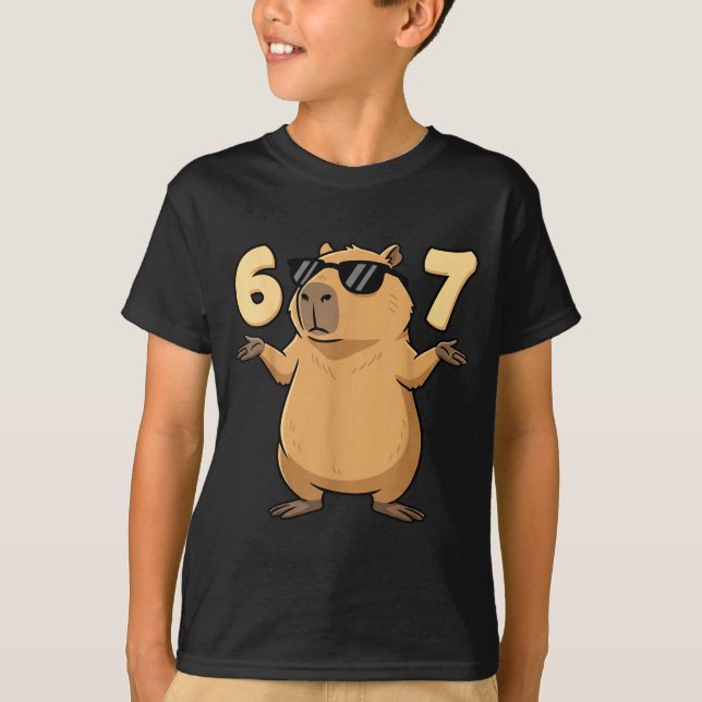 T-shirt 67 Capybara Meme 6 7 Aesthetic For Kids Young Adul (Devant)