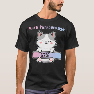 T-shirt 67 Chat Drôle Aura Énergie À Six Sept Mème Générat