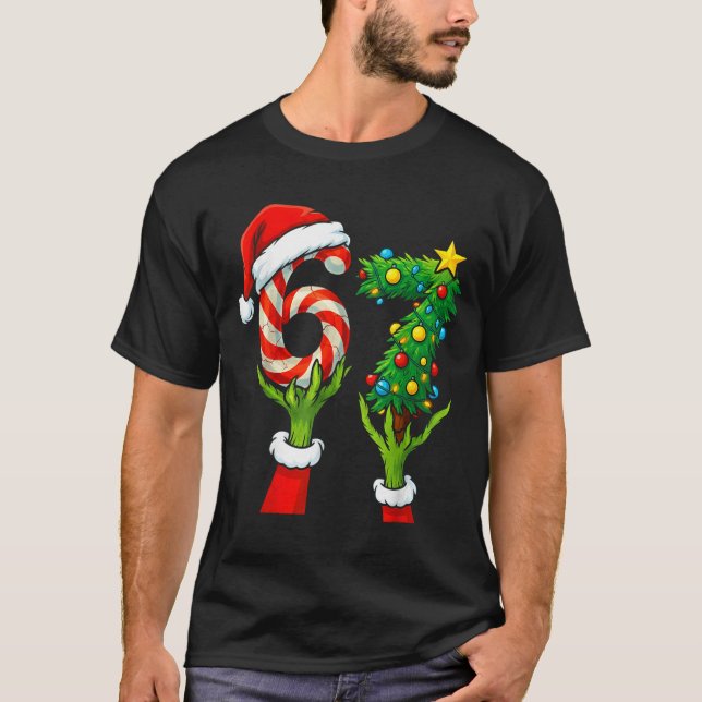 T-shirt 67 Christmas 6 7 Meme Hands Holiday Gen Alpha For  (Devant)