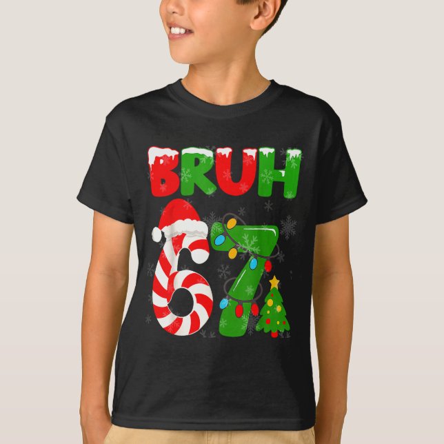 T-shirt 67 Christmas 6 7 Meme Pajamas 67 Bruh Slang  (Devant)