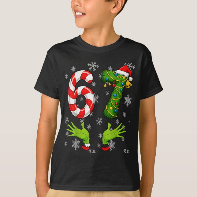 T-shirt 67 Christmas 6 7 Meme Pajamas 67 Bruh Slang  (Devant)