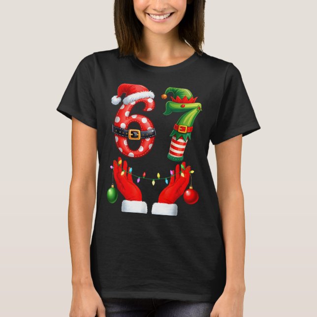 T-shirt 67 Christmas 6 7 Meme Pajamas Holiday Gen Alpha Sl (Devant)