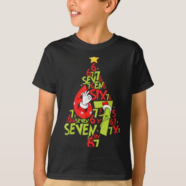 T-shirt 67 Christmas 6 7 Meme Pajamas Holiday Gen Alpha Sl (Devant)