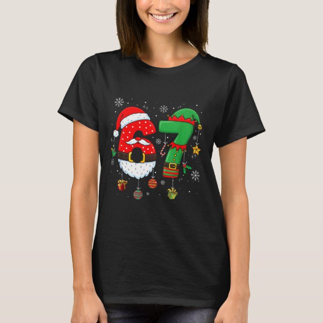 T-shirt 67 Christmas 6 7 Meme Pajamas Holiday Gen Alpha Sl (Devant)