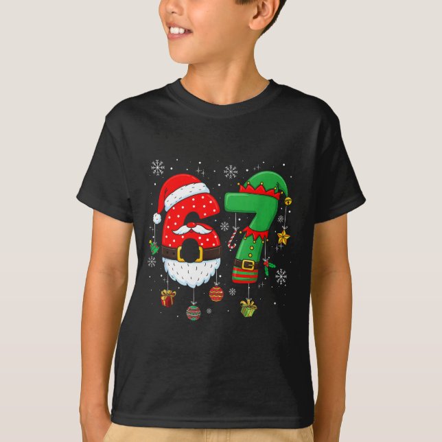 T-shirt 67 Christmas 6 7 Meme Pajamas Holiday Gen Alpha Sl (Devant)