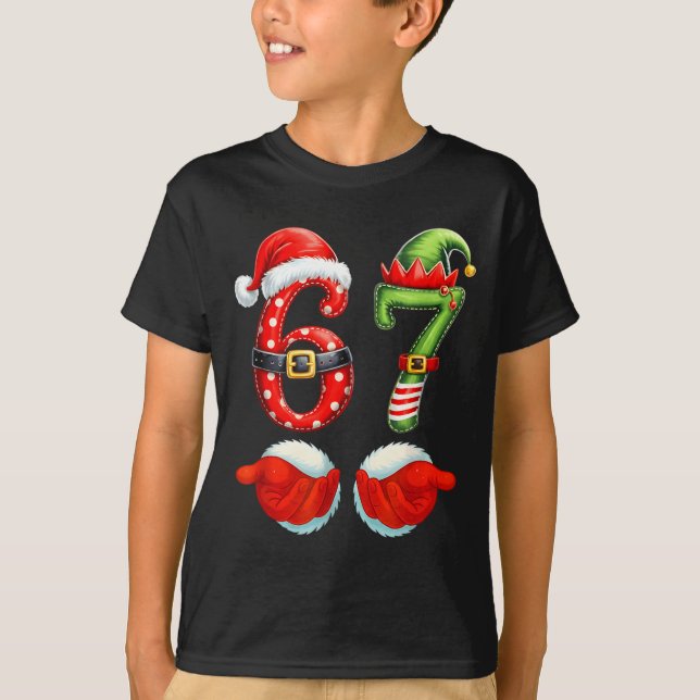 T-shirt 67 Christmas 6 7 Meme Pajamas Holiday Gen Alpha Sl (Devant)
