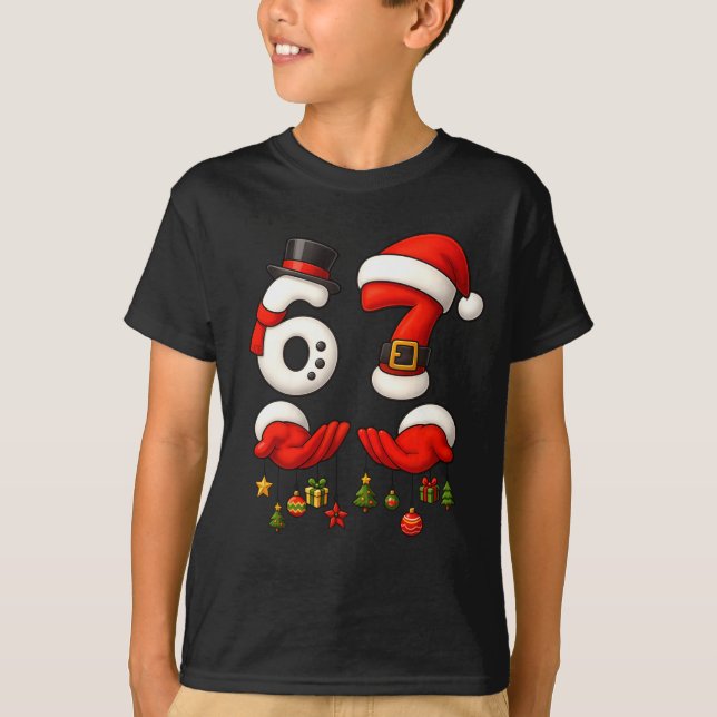 T-shirt 67 Christmas Meme Funny 6 7 Hands Gen Alpha Slang  (Devant)