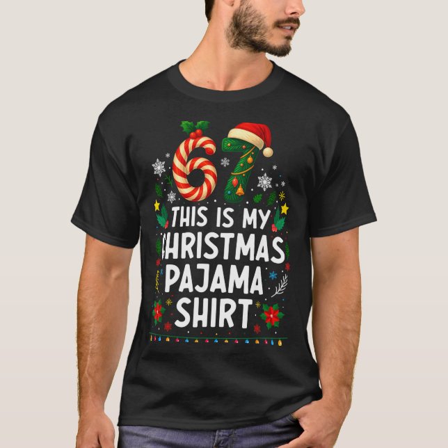 T-shirt 67 Christmas Pajama Shirt 6 7 Funny Meme Teen Boys (Devant)