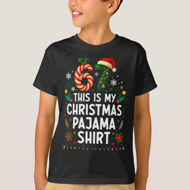 T-shirt 67 Christmas Pajama Shirt 6 7 Funny Meme Teen Boys (Devant)
