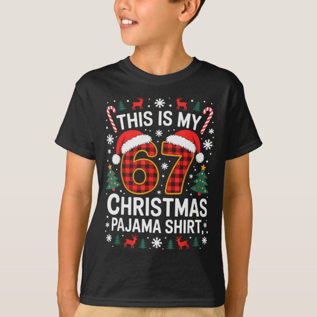 T-shirt 67 Christmas Pajama Shirt Funny Six Seven Meme Bra (Devant)