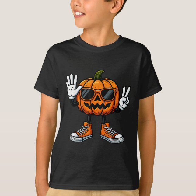 T-shirt 67 Citrouille d'Halloween Drôle Brainrot Meme Enfa (Devant)