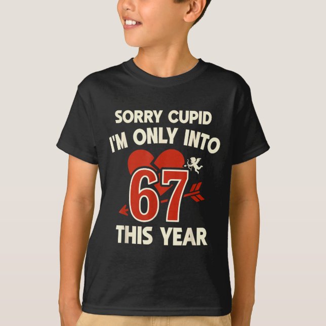 T-shirt 67 Cupid Saint-Valentin Mème, Graphique Anti-Saint (Devant)