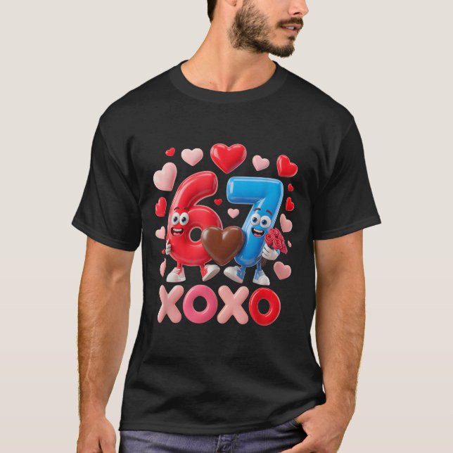 T-shirt 67 Cute Six Seven Gen Meme Couple Anniversary Vale (Devant)