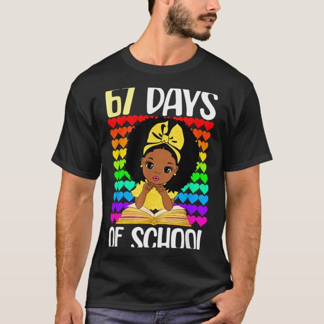 T-shirt 67 Days Of School 67th Day Smarter Six Seven Melan (Devant)