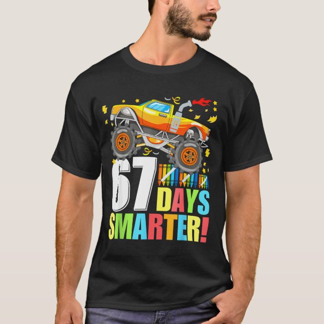 T-shirt 67 Days Of School Smarter Funny Six Seven Monster  (Devant)