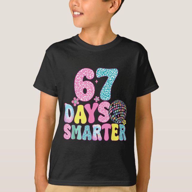 T-shirt 67 Days Smarter Rainbow Back To School Teacher Kid (Devant)