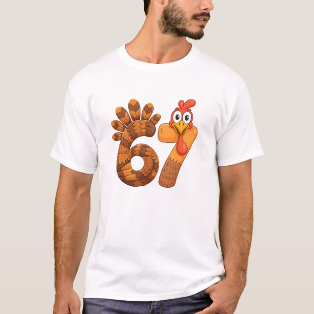 T-shirt 67 dinde de thanksgiving drôle (Devant)