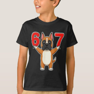 T-shirt 67 Drôle Boxer Chien Six Sept 6-7 Meme Gen Z Humou