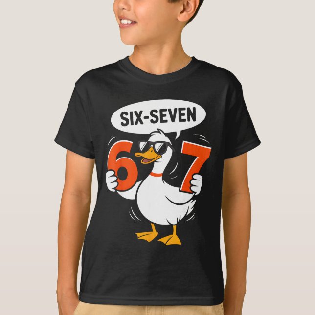 T-shirt 67 Duck Meme Funny Six Seven Gen Alpha Slang Cool  (Devant)