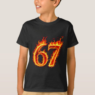 T-shirt 67 feu six sept mème flammes argot numéro drôle