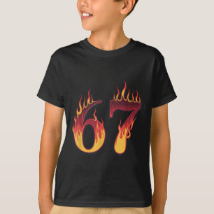 T-shirt 67 Flames Drôle Six Sept Mème d'argot Gen Alpha