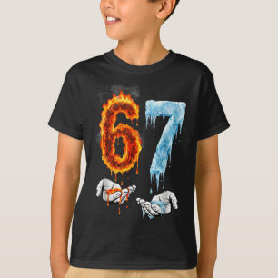 T-shirt 67 Flamme Glace 6-7 Numéro Six Sept Mème 6 7 Enfan