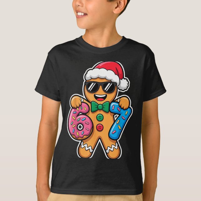 T-shirt 67 Funny Christmas Boys Kids Xmas Six Seven Ginger (Devant)