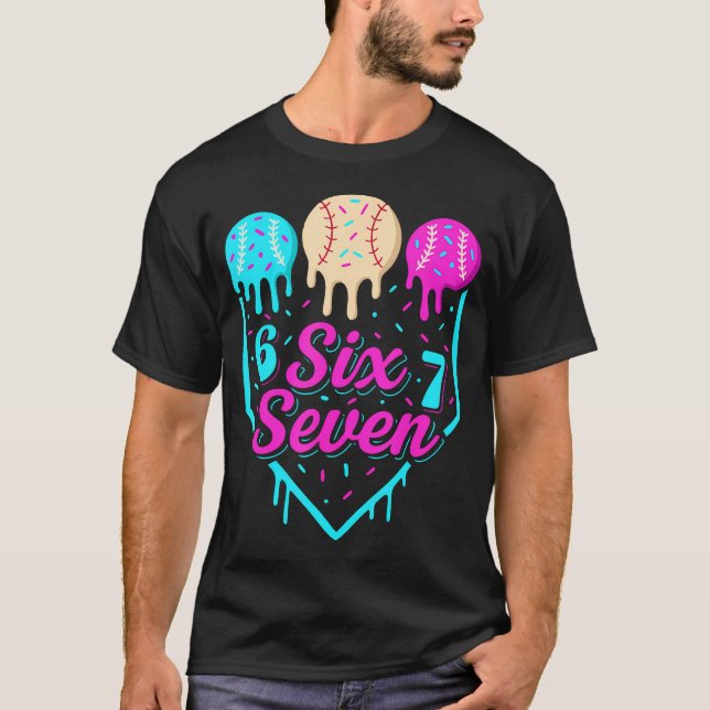 T-shirt 67 Glace Baseball Drip Plaque de Base Six Sept 6  (Devant)