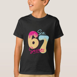 T-shirt 67 Glace Dégoulinante Mème Drôle Six Sept Générati