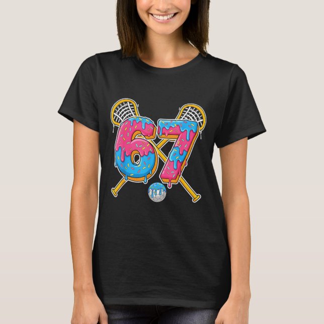 T-shirt 67 Glace Drip Mème Argot Gen Alpha Lacrosse Sr (Devant)