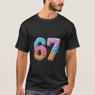 T-shirt 67 Glace qui dégouline Drôle Six Sept Mème Numéro