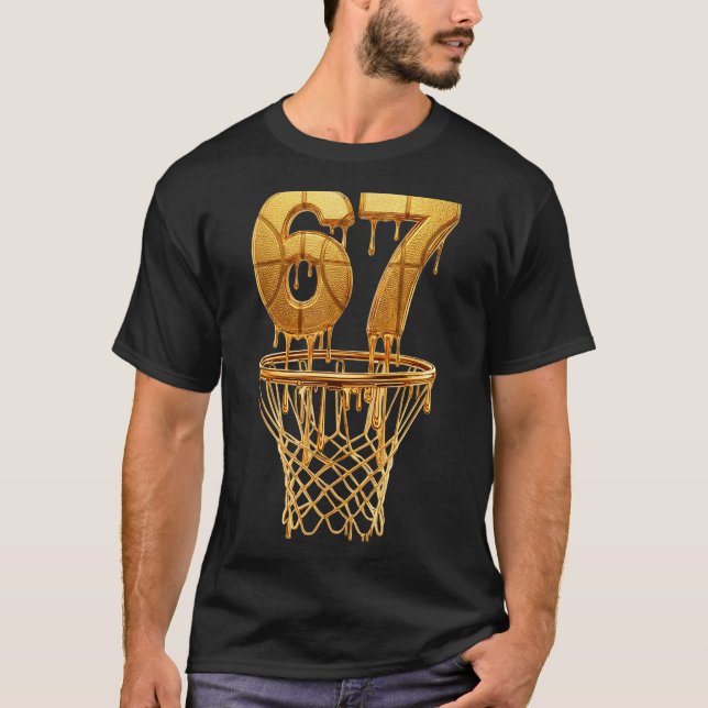 T-shirt 67 Gold Drip Basketball 6 7 Six Seven Meme Gen Alp (Devant)