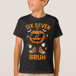 T-shirt 67 Halloween Drôle Six Sept Mème Brainrot Citrouil