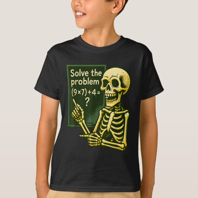 T-shirt 67 Halloween Math Drôle Six Sept Mème Brainrot Crâ (Devant)