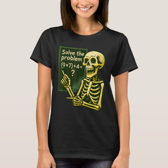 T-shirt 67 Halloween Math Drôle Six Sept Mème Brainrot Crâ (Devant)