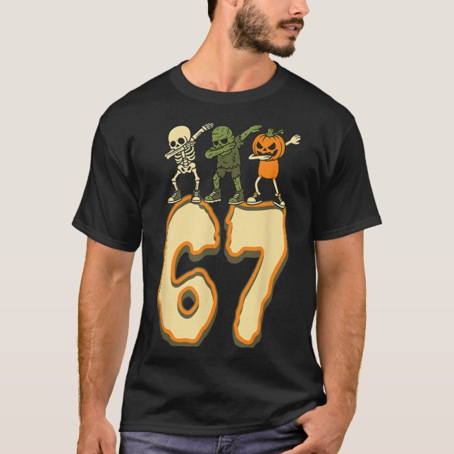 T-shirt 67 Halloween Meme 6 7 Numbers Six Seven Funny Kids (Devant)