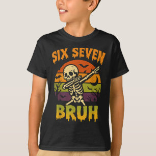 T-shirt 67 Halloween Meme 6 7 Squelette Six Sept Numéros F